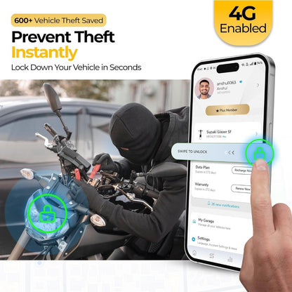 Ajjas 4G Lite (Remote Engine Lock) Wired Hidden AI Smart GPS Tracker for Car/Bike with Driving Score, Location Tracking, Geo-Fence Alert