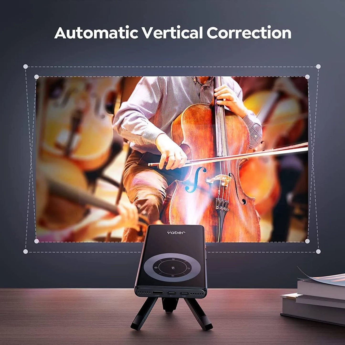 YABER Pico T1 Mini Pocket Projector with WiFi and Bluetooth, 0.52" Ultra-Thin, 1080P Support Built-in Speaker
