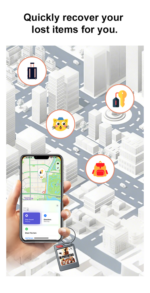 Smart GPS tracking photo tag