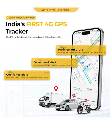 Ajjas 4G Lite (Remote Engine Lock) Wired Hidden AI Smart GPS Tracker for Car/Bike with Driving Score, Location Tracking, Geo-Fence Alert