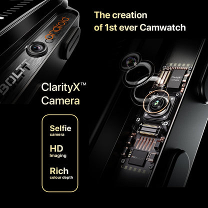 Fire-Boltt Snapp Smart Watch, Selfie Camera, 4G Nano-SIM Slot, 54.1mm AMOLED Display, Play Store- Unlimited apps, 1000mAh Battery, 2GB/4GB RAM (Jet Black Luxe)