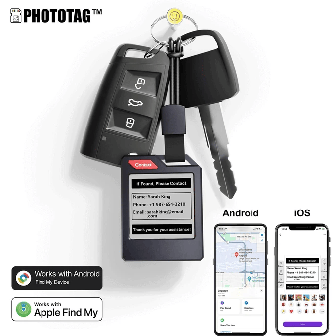 Smart GPS tracking photo tag